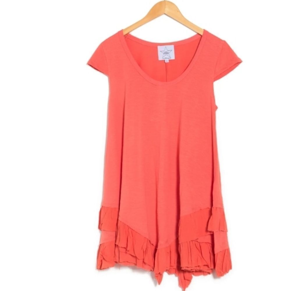 AREA STARS Ruffle Hem T-Shirt Dress Top Size L